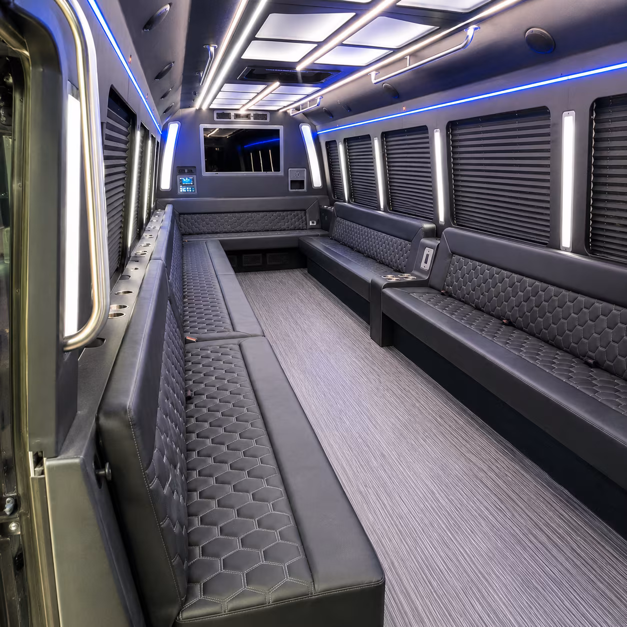 east orange 40 passenger party bus interior